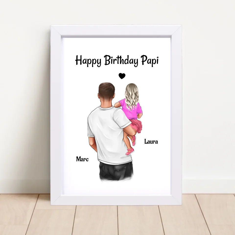 Papa Geburtstag Geschenk Bild von kleiner Tochter personalisiert - Cantty