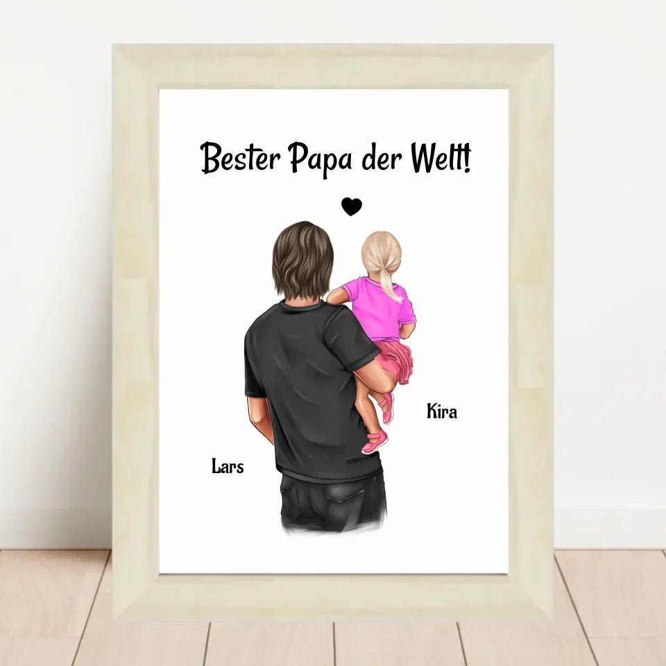 Vater kleine Tochter Bild personalisiert Geschenk für Papa - Cantty