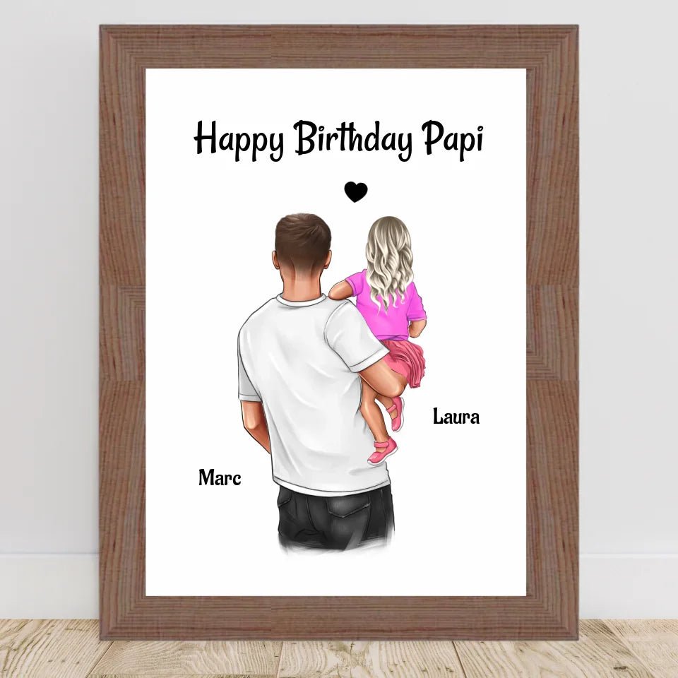 Papa Geburtstag Geschenk Bild von kleiner Tochter personalisiert - Cantty