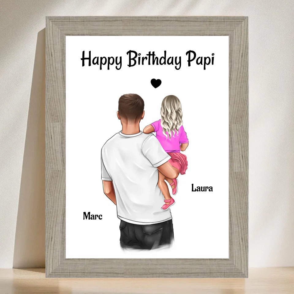Papa Geburtstag Geschenk Bild von kleiner Tochter personalisiert - Cantty