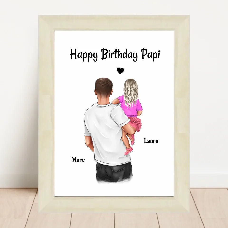 Papa Geburtstag Geschenk Bild von kleiner Tochter personalisiert - Cantty
