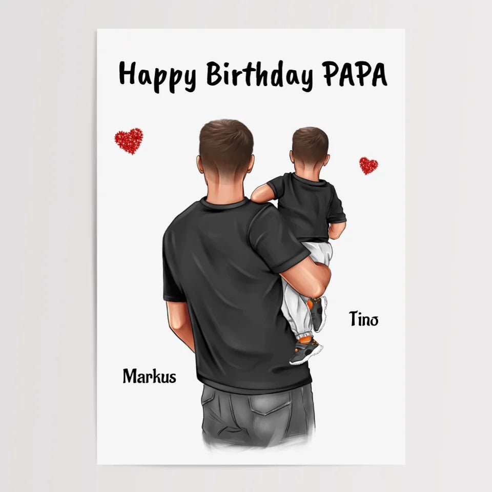 Papa kleiner Sohn Geburtstag Geschenk Bild - Cantty