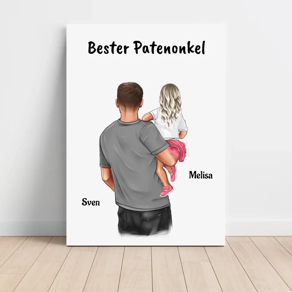 Patenonkel Patenkind Mädchen Bild Geschenk personalisiert - Cantty