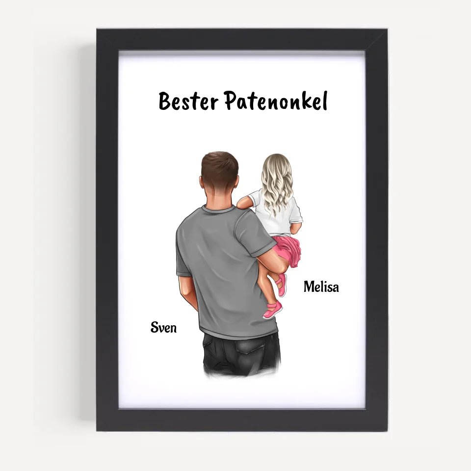 Patenonkel Patenkind Mädchen Bild Geschenk personalisiert - Cantty