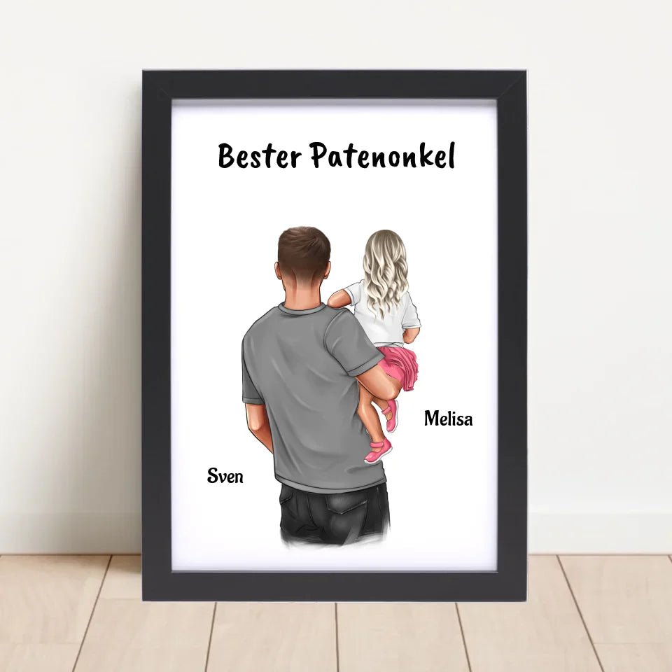 Patenonkel Patenkind Mädchen Bild Geschenk personalisiert - Cantty