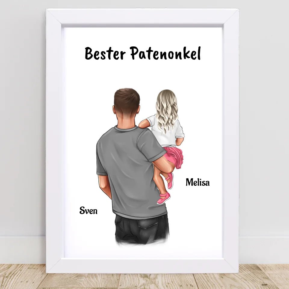 Patenonkel Patenkind Mädchen Bild Geschenk personalisiert - Cantty