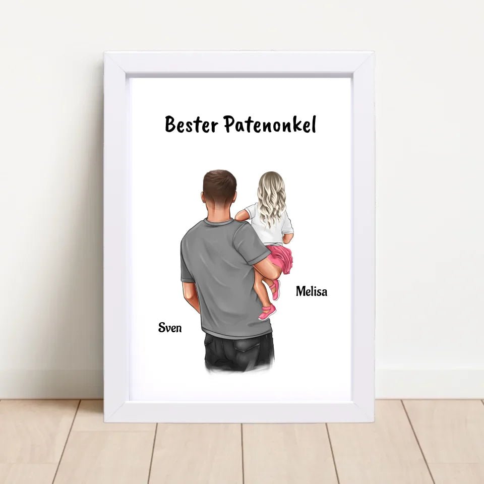 Patenonkel Patenkind Mädchen Bild Geschenk personalisiert - Cantty