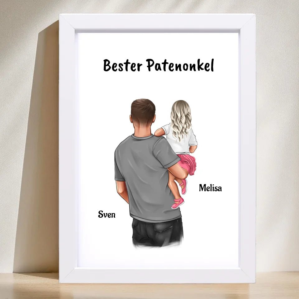 Patenonkel Patenkind Mädchen Bild Geschenk personalisiert - Cantty