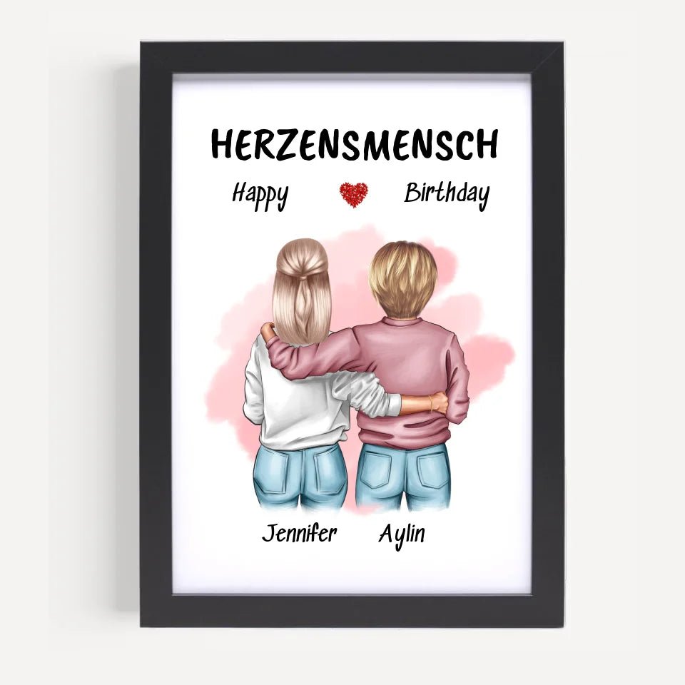 Herzensmensch Bild Geschenk zum Geburtstag personalisiert - Cantty