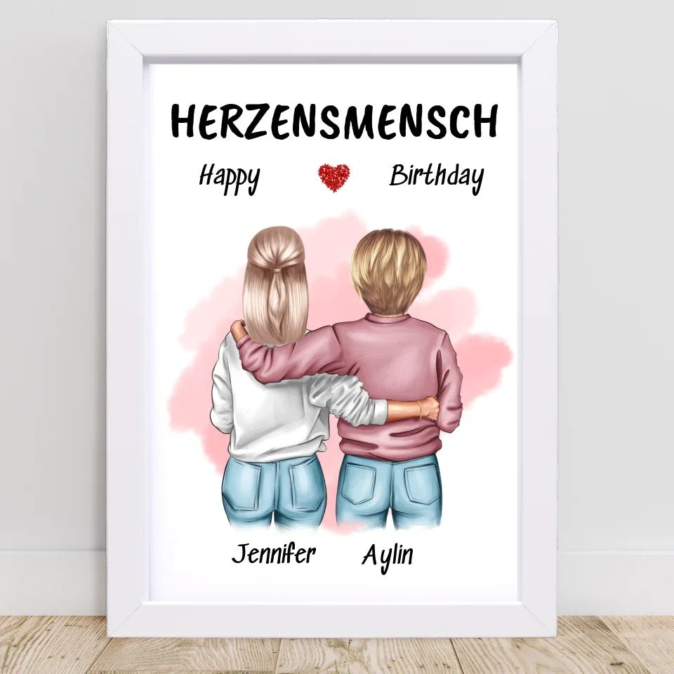 Herzensmensch Bild Geschenk zum Geburtstag personalisiert - Cantty