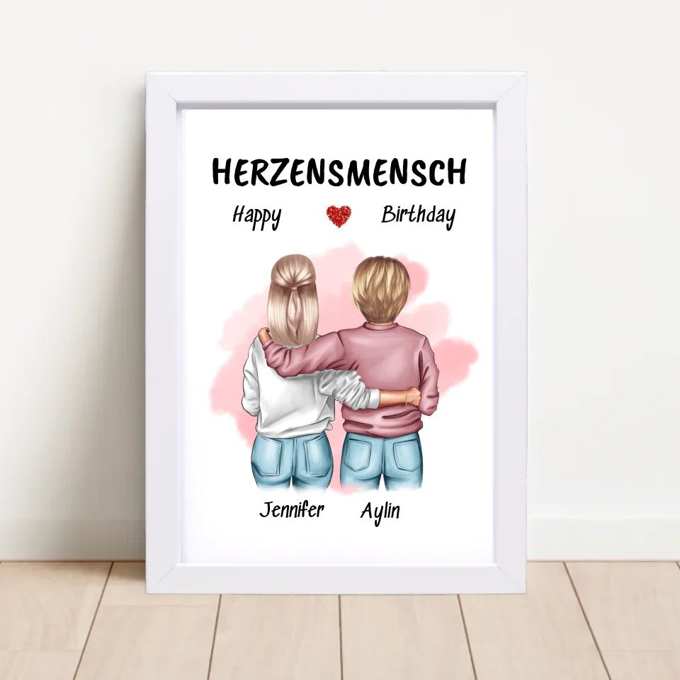 Herzensmensch Bild Geschenk zum Geburtstag personalisiert - Cantty