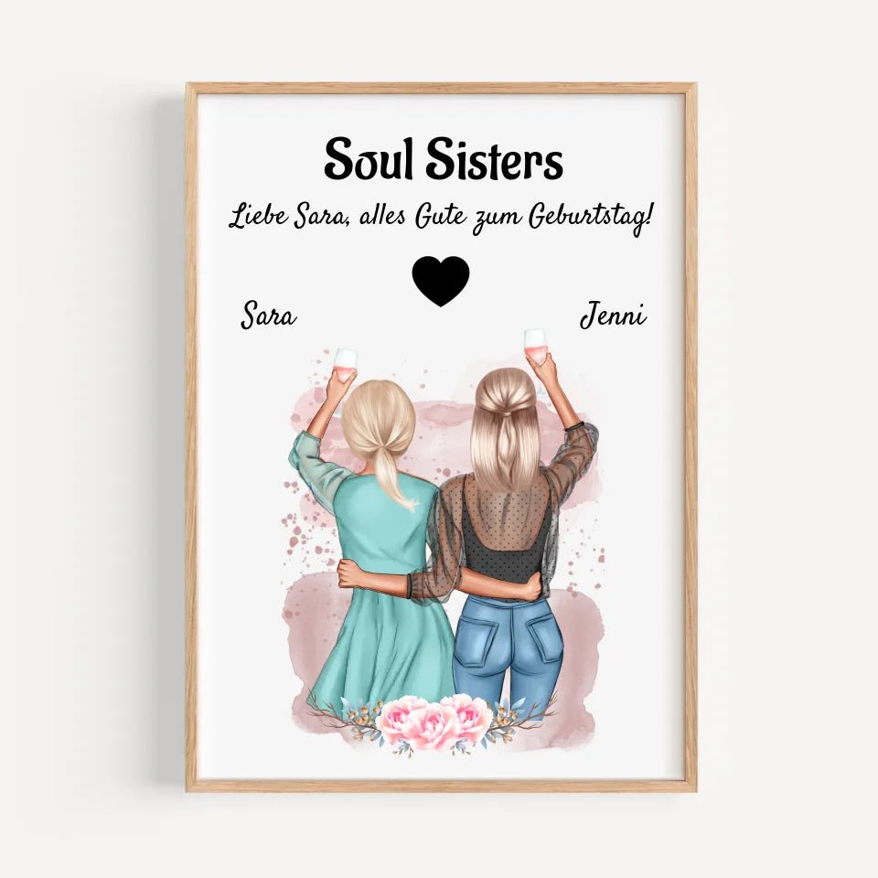 Soul Sisters Bild Geschenk personalisiert - Cantty