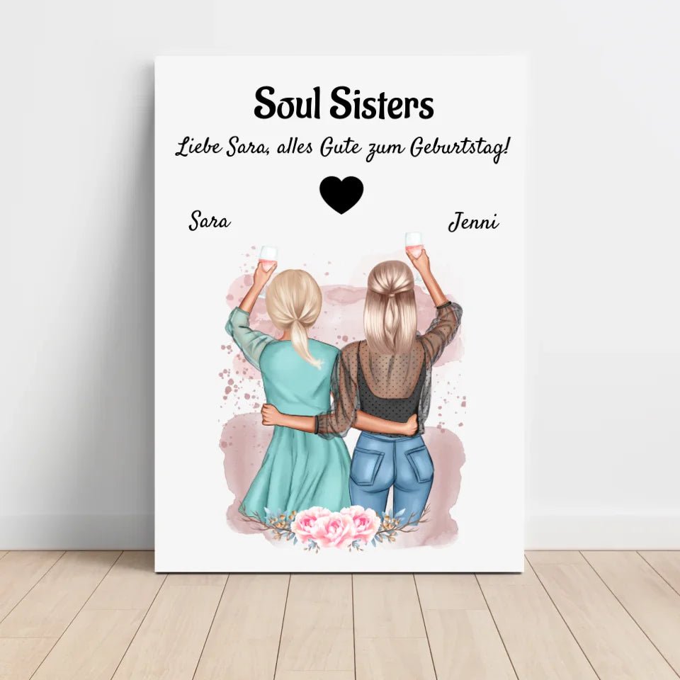 Soul Sisters Bild Geschenk personalisiert - Cantty