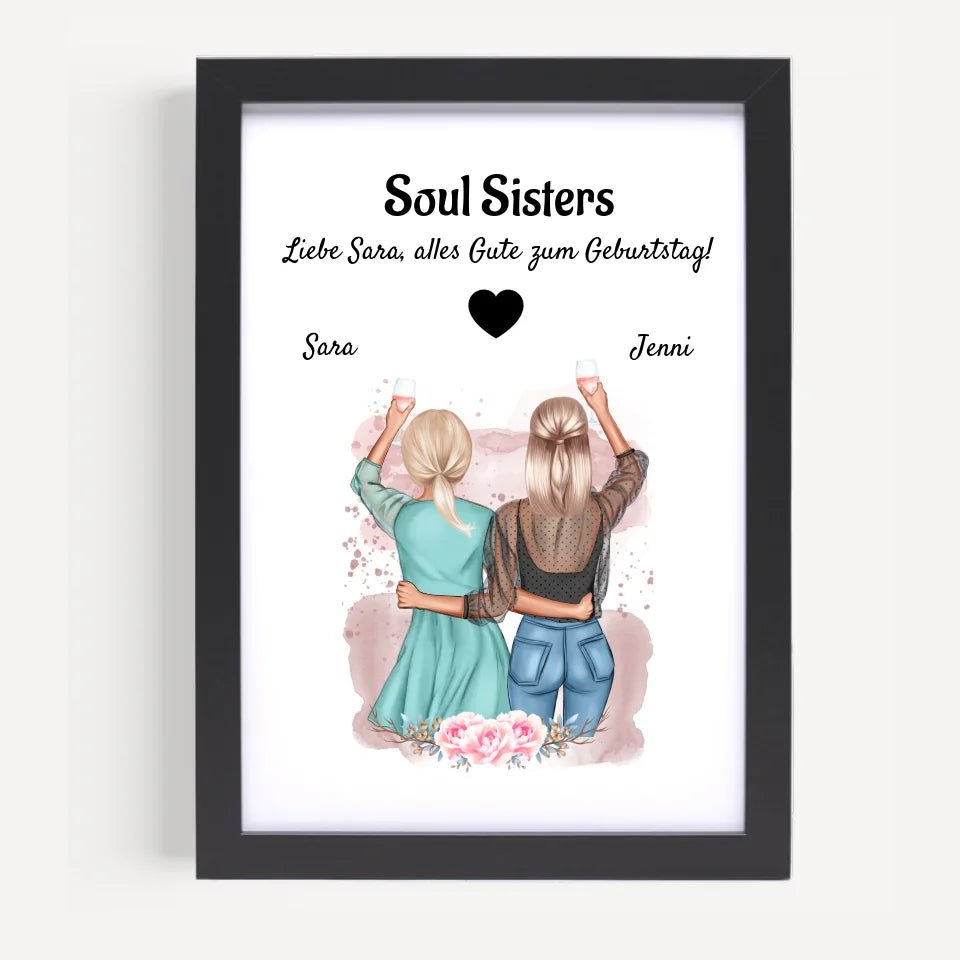 Soul Sisters Bild Geschenk personalisiert - Cantty