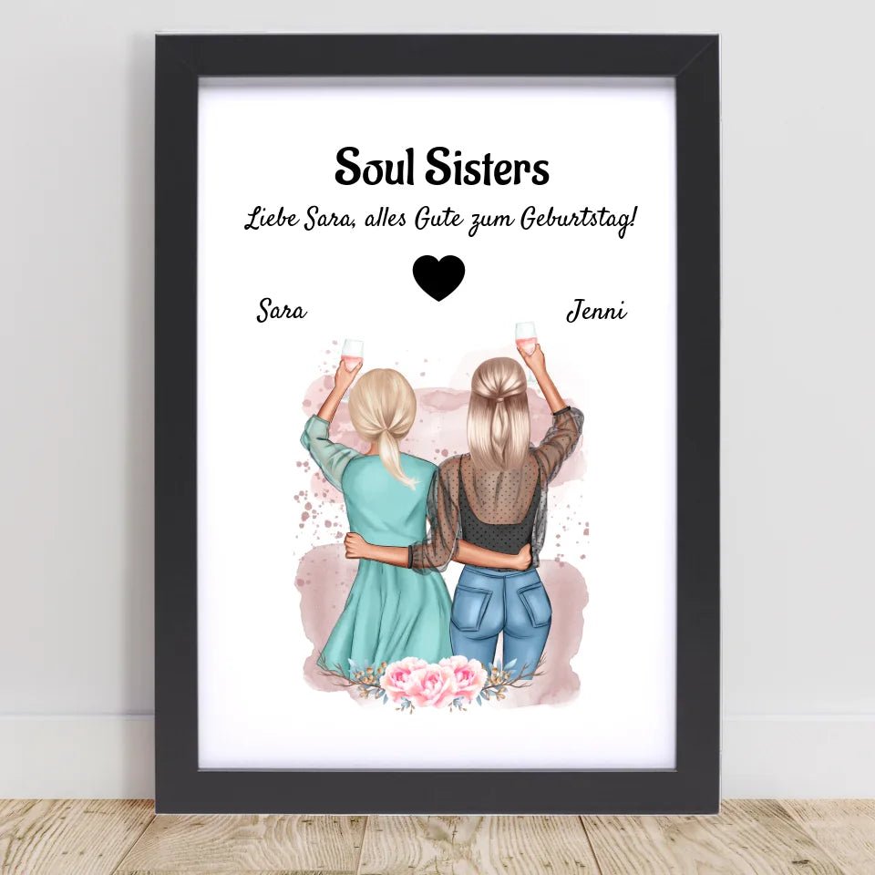 Soul Sisters Bild Geschenk personalisiert - Cantty