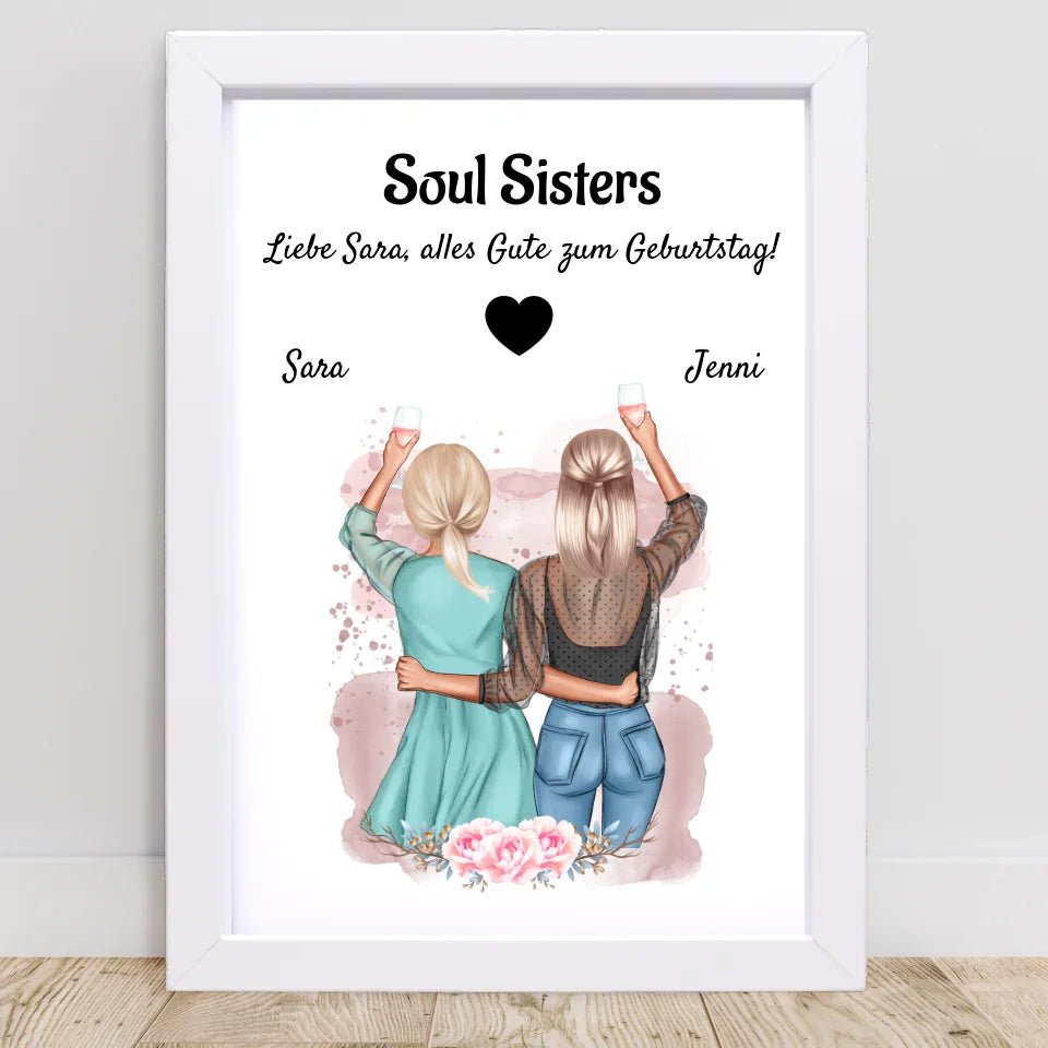 Soul Sisters Bild Geschenk personalisiert - Cantty