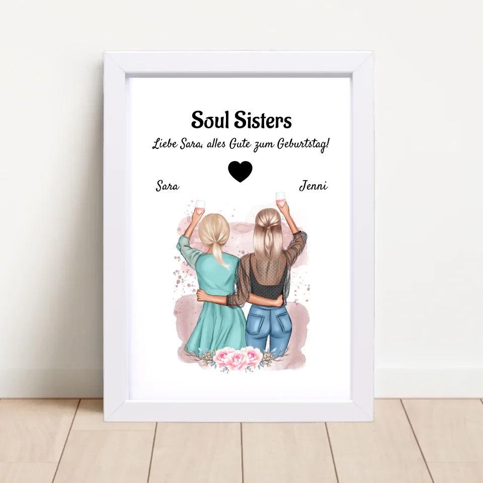 Soul Sisters Bild Geschenk personalisiert - Cantty