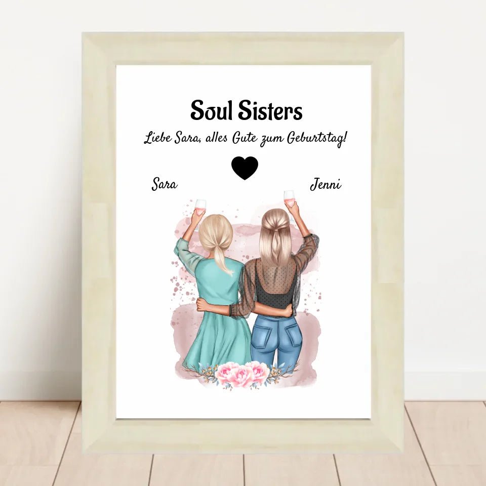 Soul Sisters Bild Geschenk personalisiert - Cantty