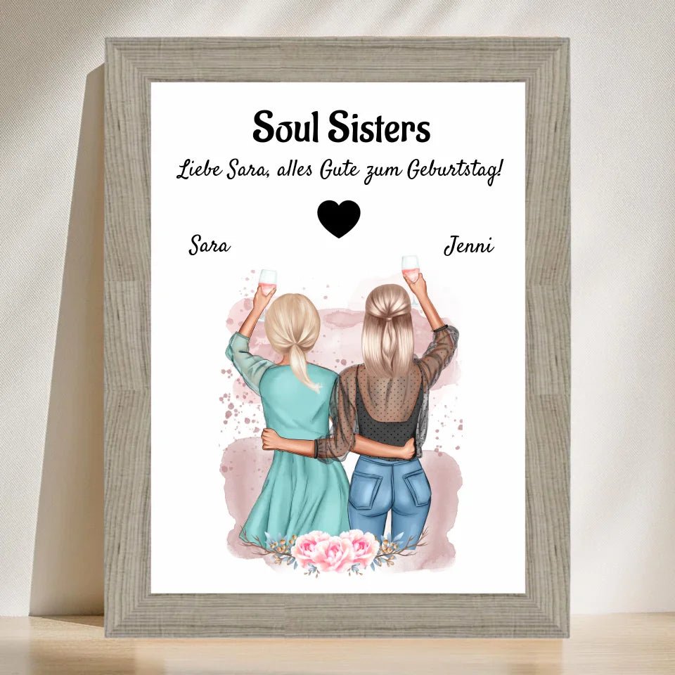 Soul Sisters Bild Geschenk personalisiert - Cantty