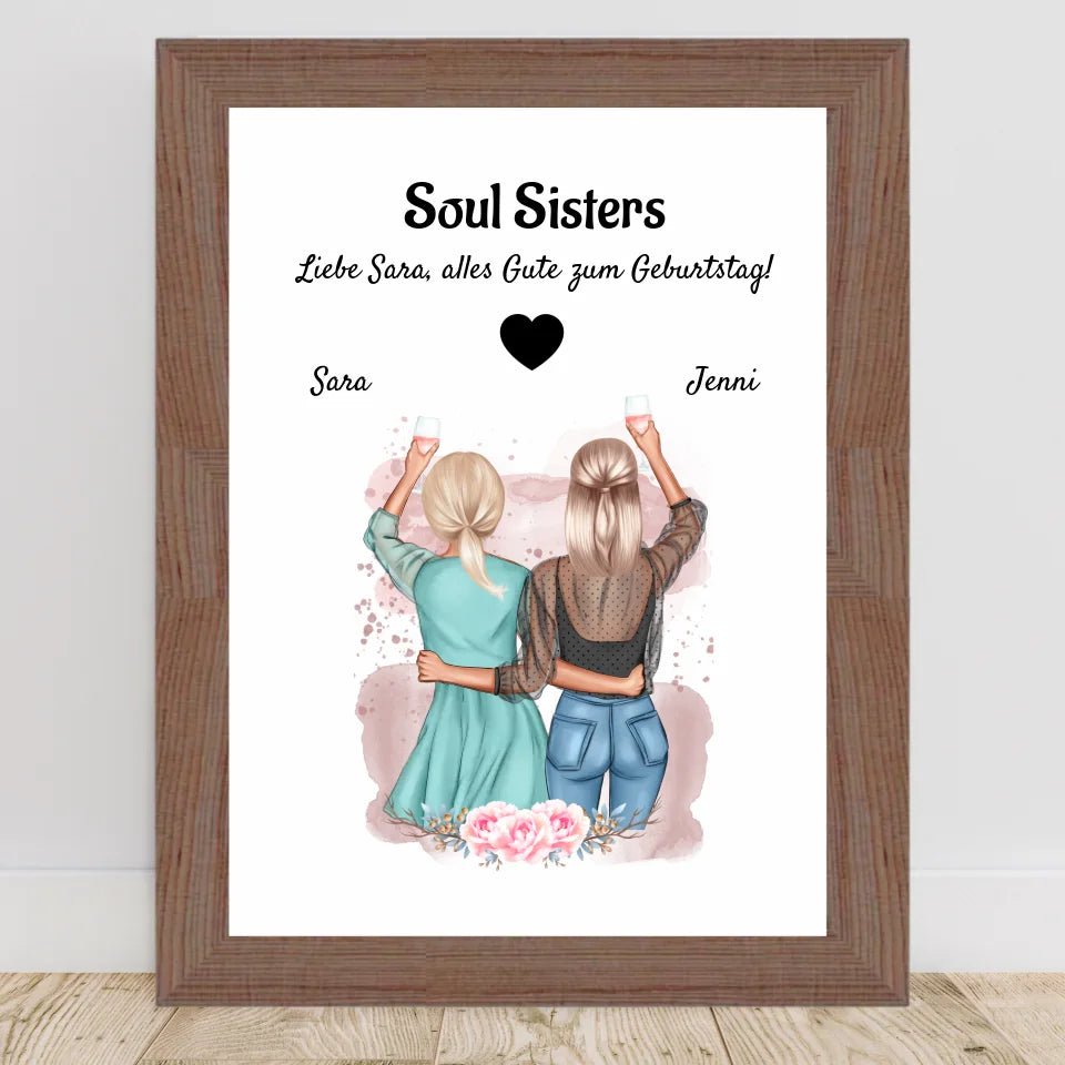 Soul Sisters Bild Geschenk personalisiert - Cantty