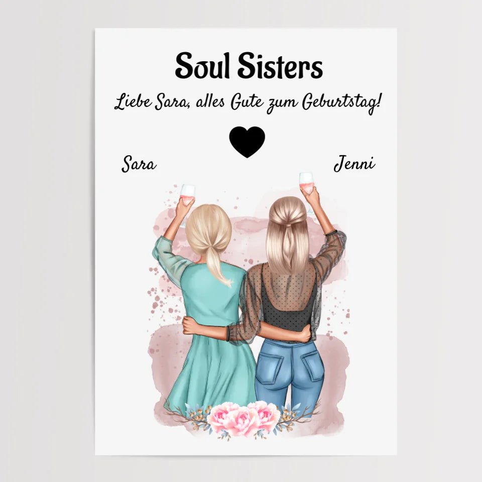 Soul Sisters Bild Geschenk personalisiert - Cantty