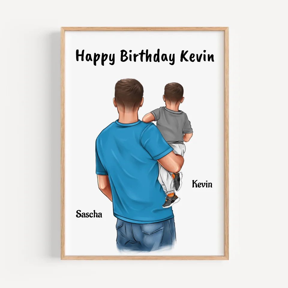 Patenkind Junge und Patenonkel Bild Geschenk - Cantty