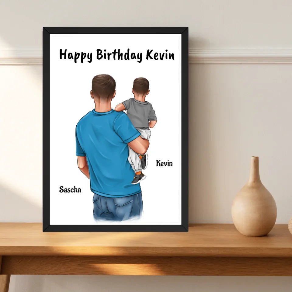 Patenkind Junge und Patenonkel Bild Geschenk - Cantty