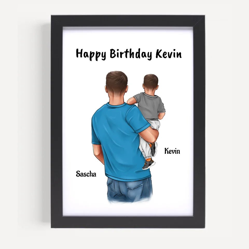 Patenkind Junge und Patenonkel Bild Geschenk - Cantty