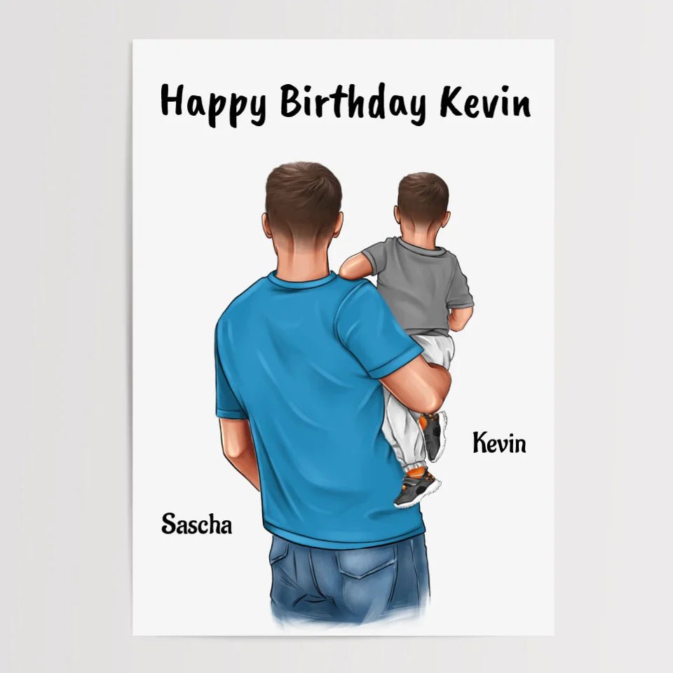 Patenkind Junge und Patenonkel Bild Geschenk - Cantty