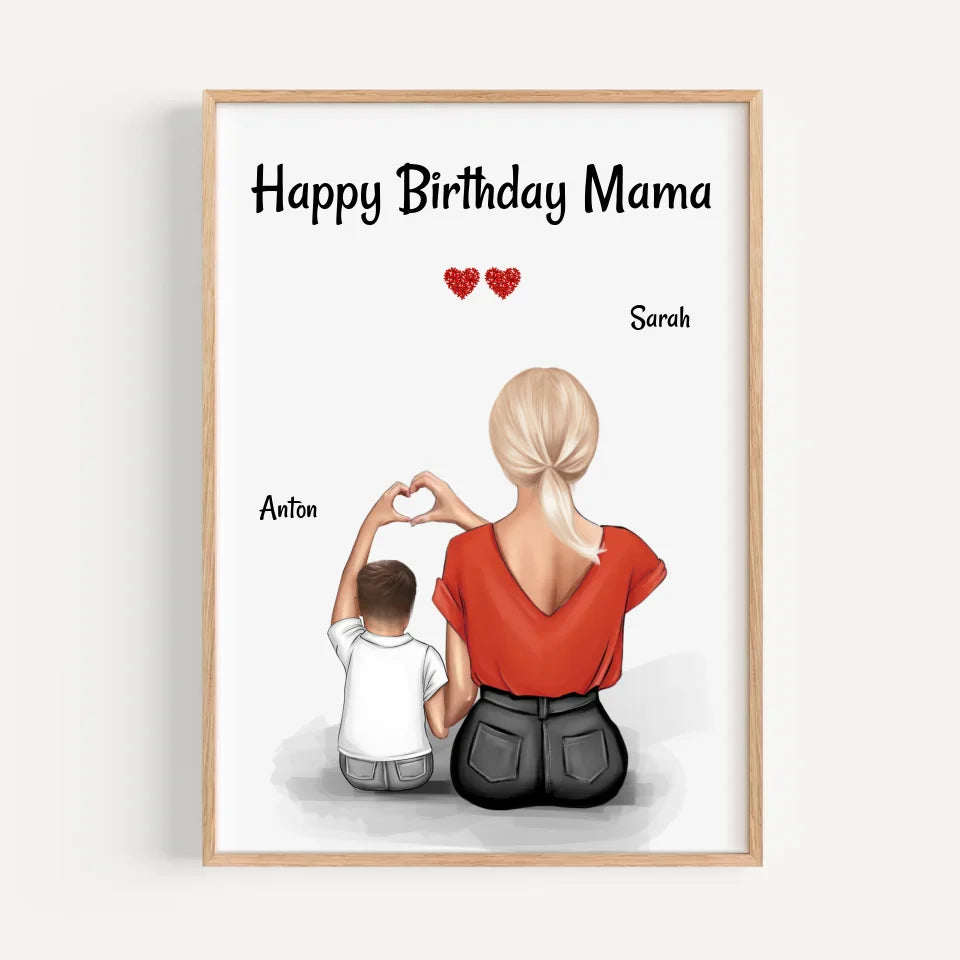Mutter Geburtstagsgeschenk Poster mit kleinen Sohn - Cantty