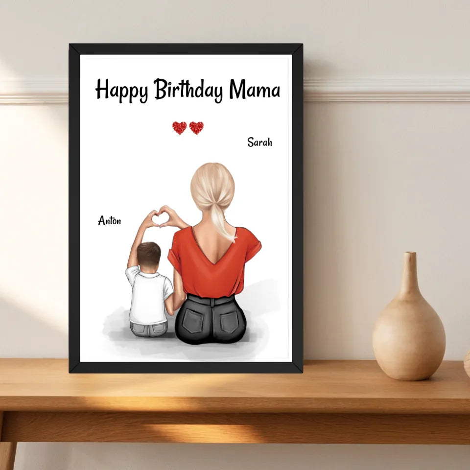 Mutter Geburtstagsgeschenk Poster mit kleinen Sohn - Cantty