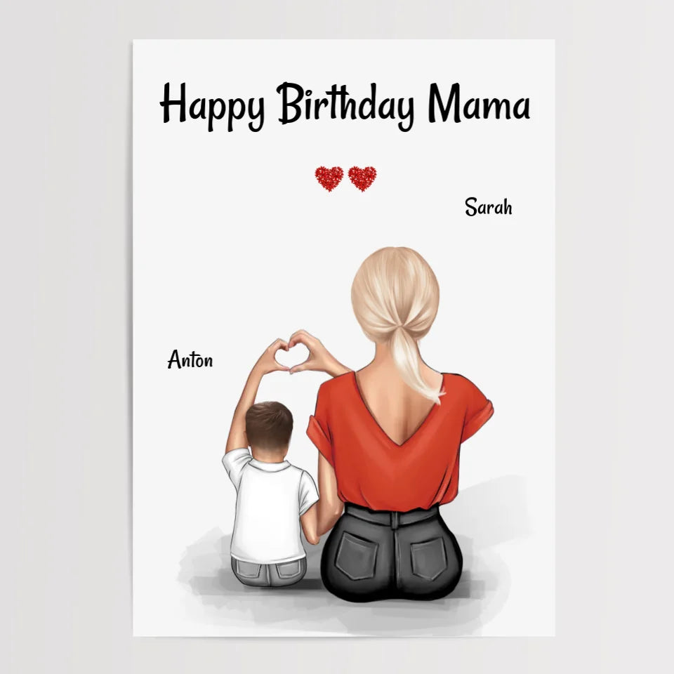 Mutter Geburtstagsgeschenk Poster mit kleinen Sohn - Cantty