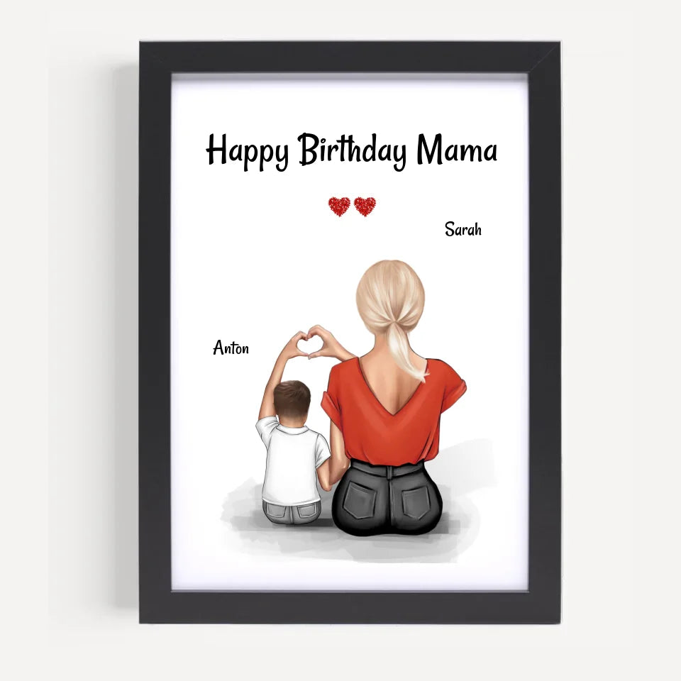 Mutter Geburtstagsgeschenk Poster mit kleinen Sohn - Cantty