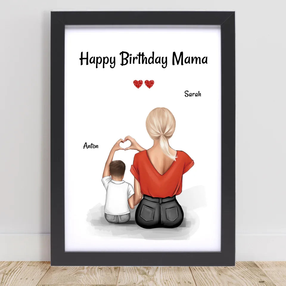 Mutter Geburtstagsgeschenk Poster mit kleinen Sohn - Cantty
