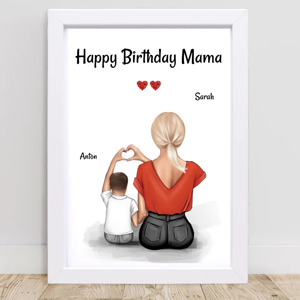 Mutter Geburtstagsgeschenk Poster mit kleinen Sohn - Cantty