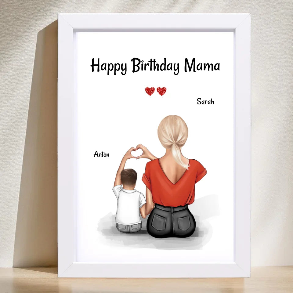 Mutter Geburtstagsgeschenk Poster mit kleinen Sohn - Cantty