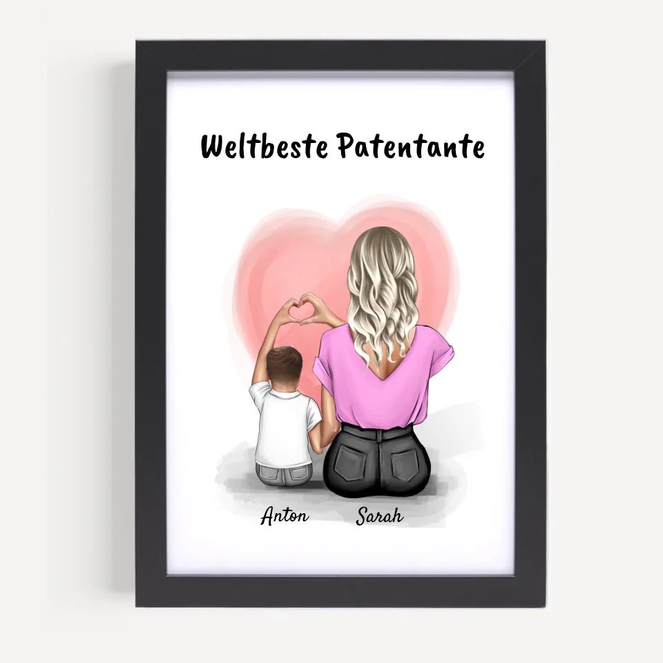 Patentante Patenkind Junge Bild Geschenk personalisiert - Cantty