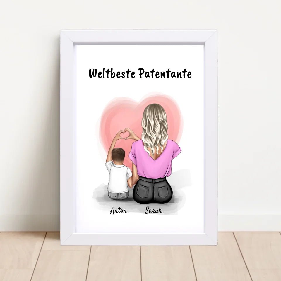 Patentante Patenkind Junge Bild Geschenk personalisiert - Cantty