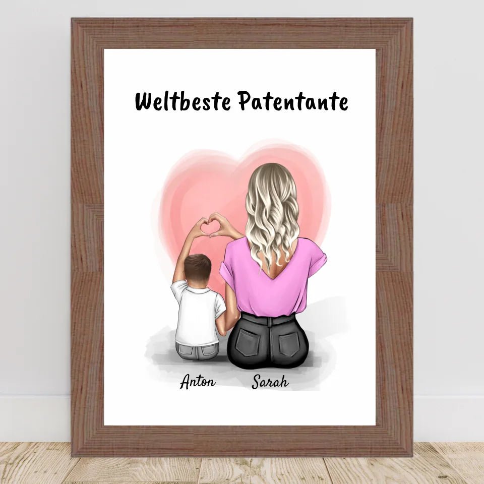 Patentante Patenkind Junge Bild Geschenk personalisiert - Cantty