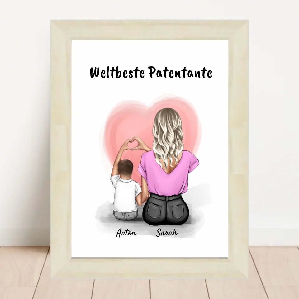 Patentante Patenkind Junge Bild Geschenk personalisiert - Cantty