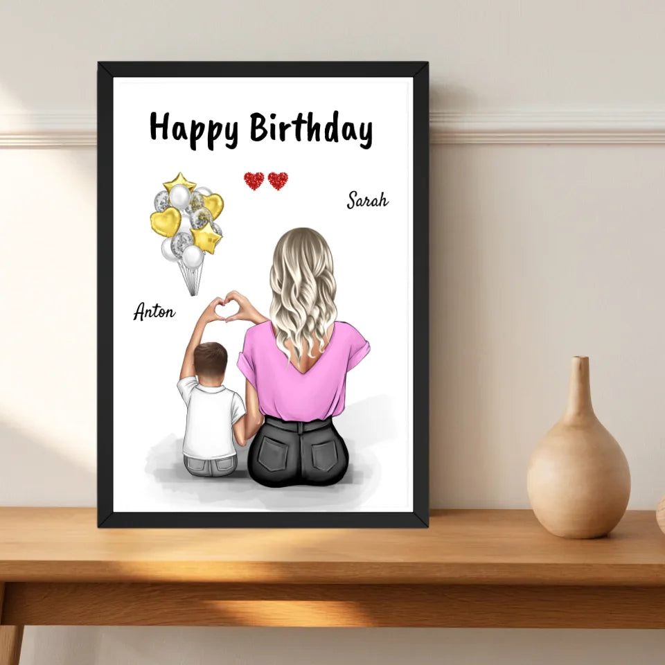 Junge Patenkind Geburtstag Bild mit Patentante personalisiert - Cantty