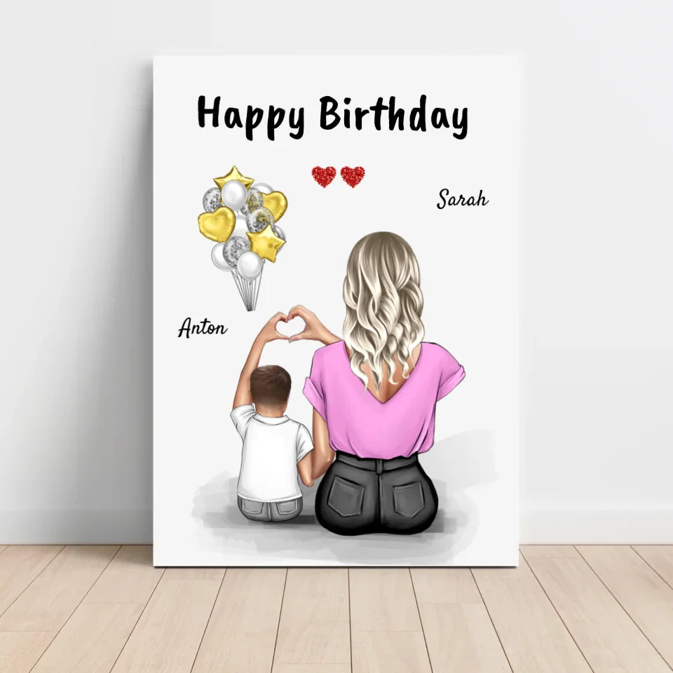 Junge Patenkind Geburtstag Bild mit Patentante personalisiert - Cantty