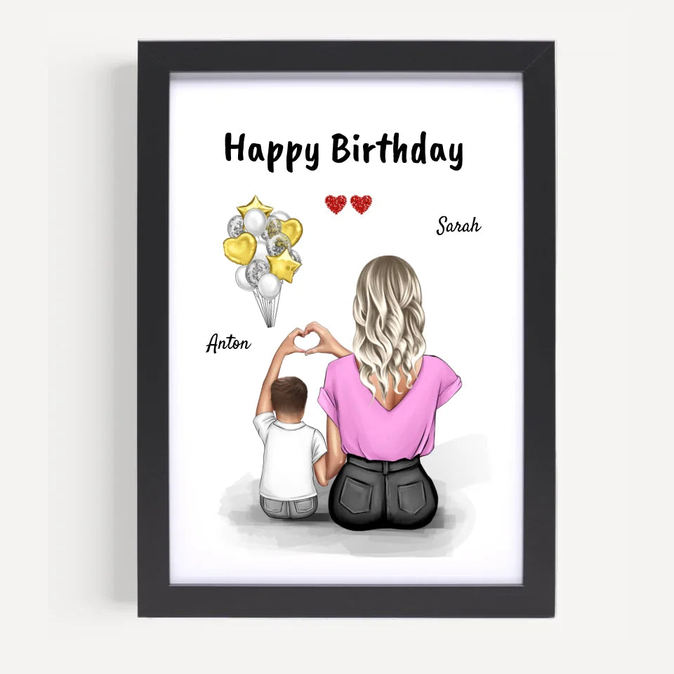 Junge Patenkind Geburtstag Bild mit Patentante personalisiert - Cantty