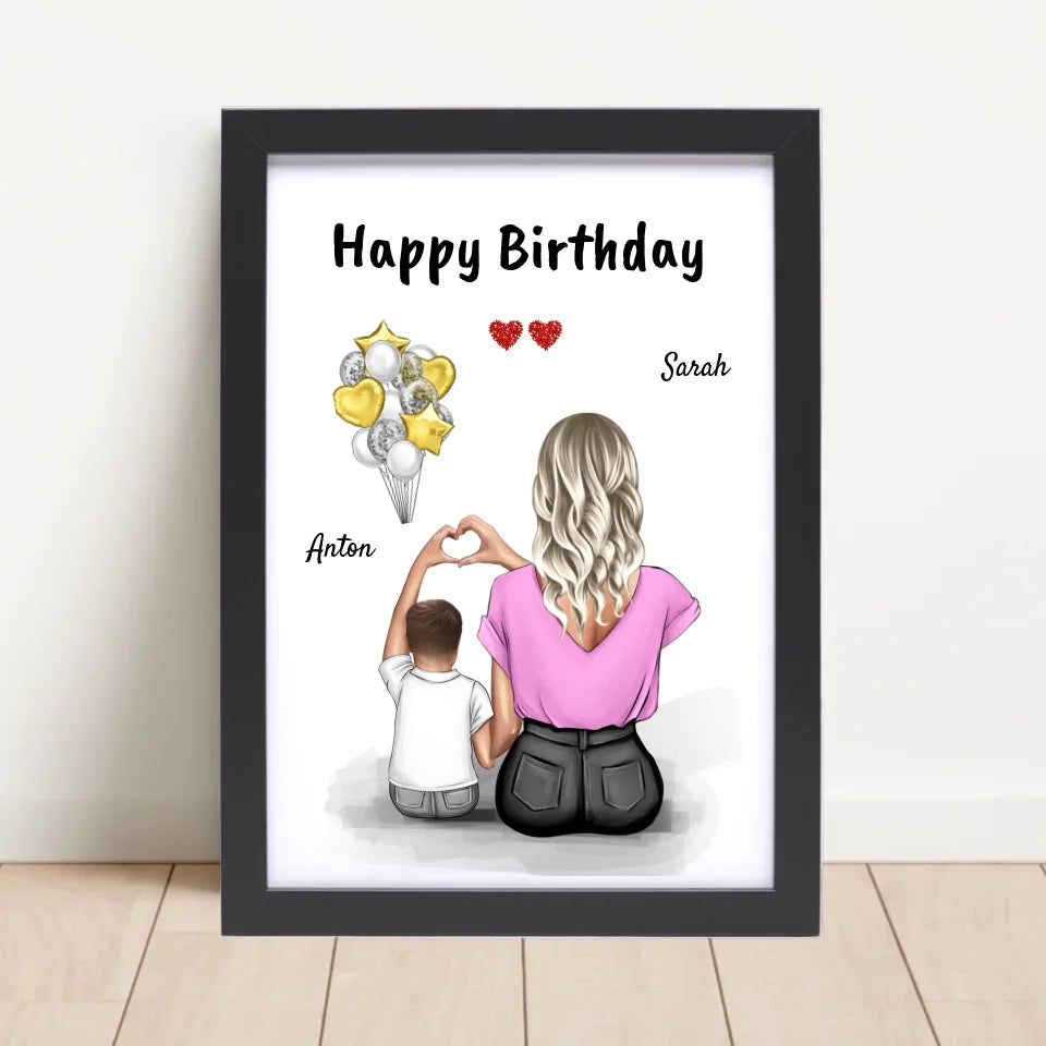 Junge Patenkind Geburtstag Bild mit Patentante personalisiert - Cantty