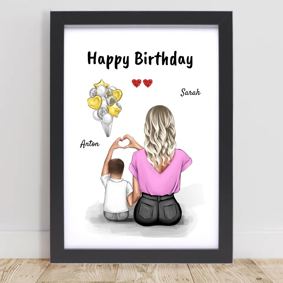 Junge Patenkind Geburtstag Bild mit Patentante personalisiert - Cantty