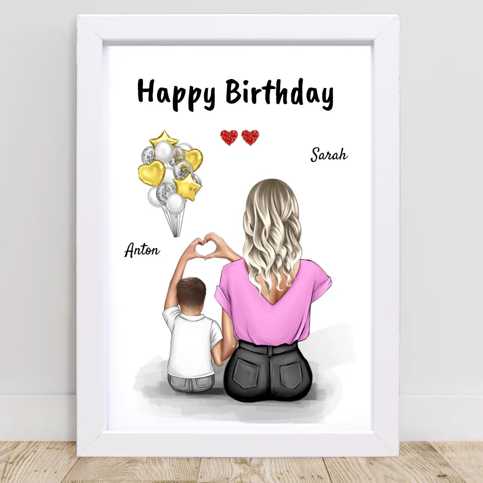 Junge Patenkind Geburtstag Bild mit Patentante personalisiert - Cantty