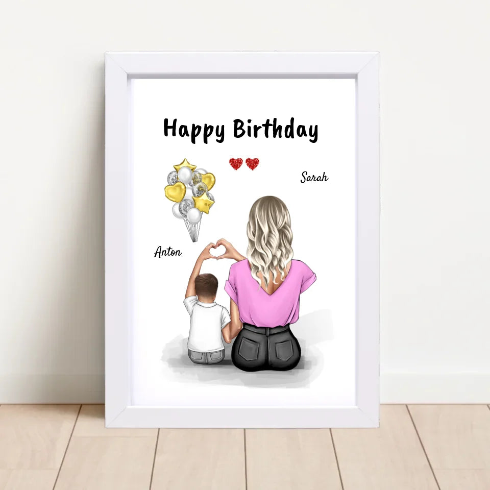 Junge Patenkind Geburtstag Bild mit Patentante personalisiert - Cantty