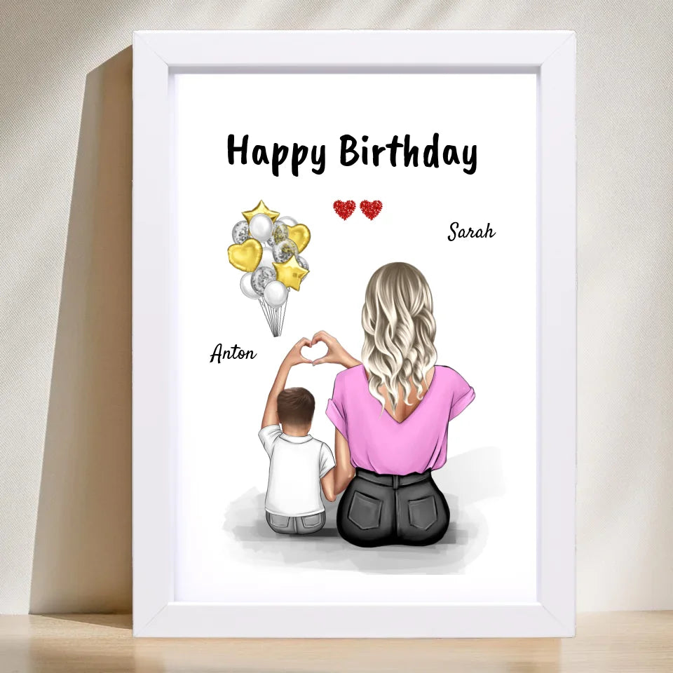 Junge Patenkind Geburtstag Bild mit Patentante personalisiert - Cantty