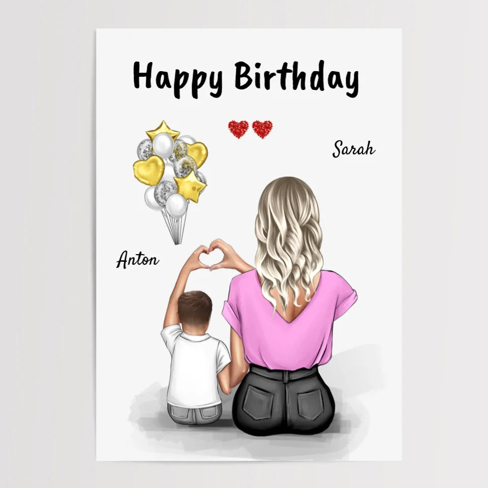 Junge Patenkind Geburtstag Bild mit Patentante personalisiert - Cantty