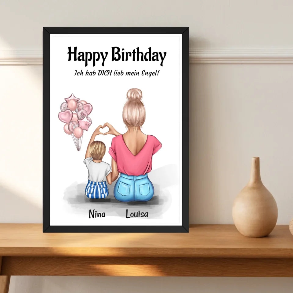 Kleine Tochter Mutter Poster Geburtstagsgeschenk - Cantty
